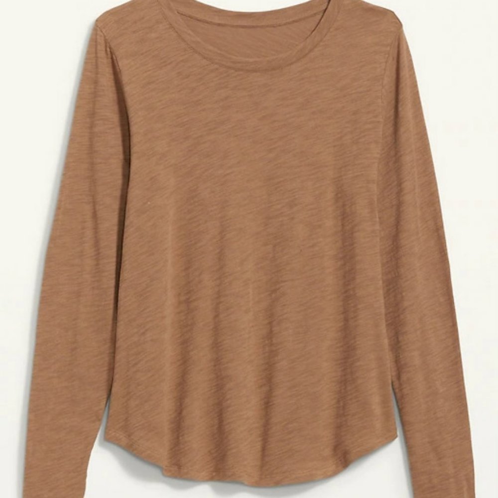Old Navy Women’s 3X EveryWear Crew-Neck Slub-Knit Long-Sleeve T-Shirt